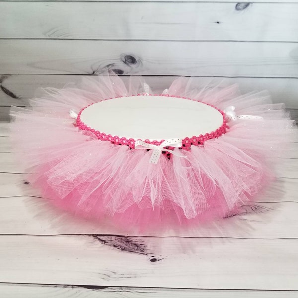 Cake stand tutu skirt. Pink and white sparkle tutu.Baby shower decoration.  Wedding decoration.