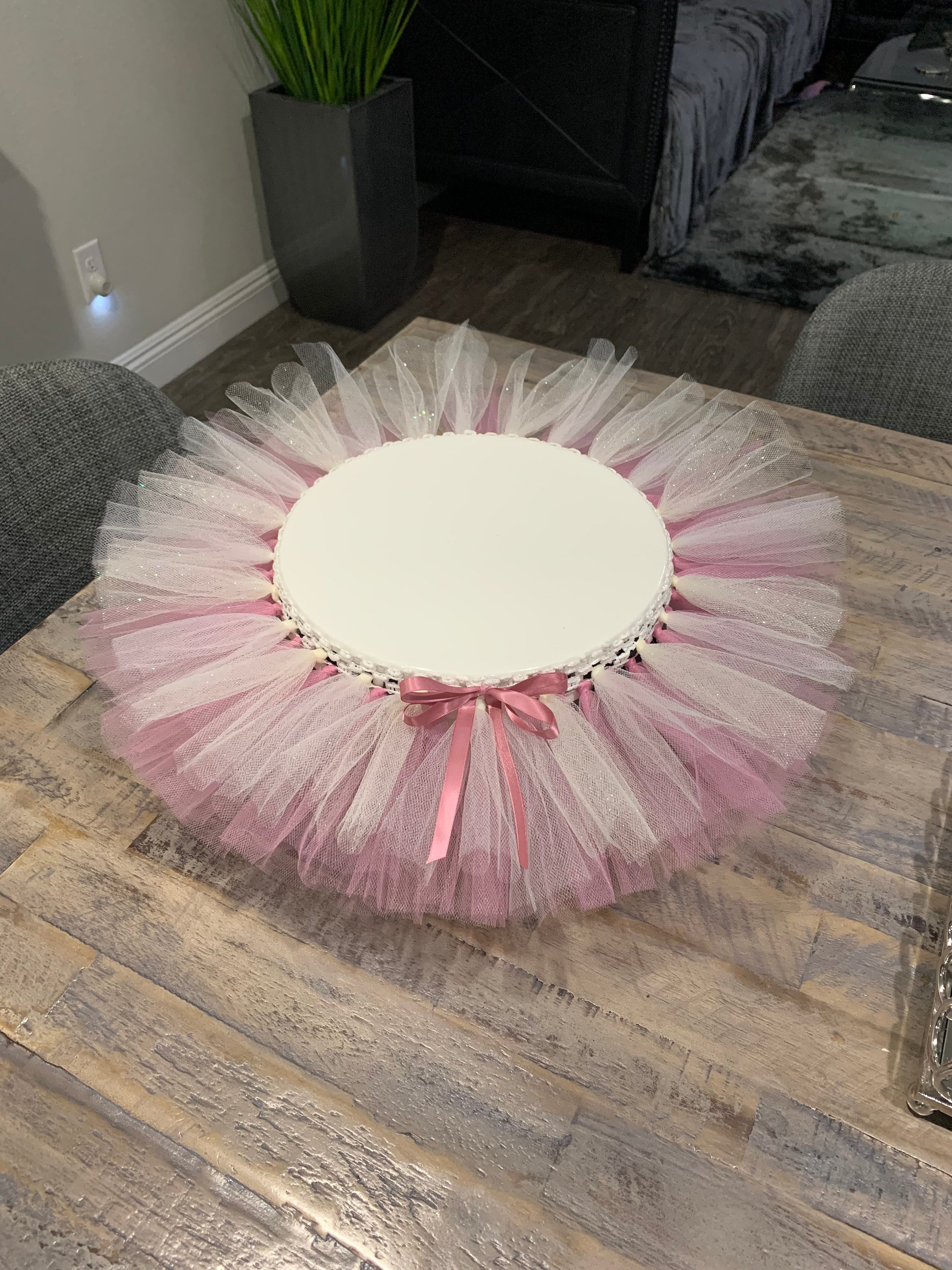 Cake Stand Tutu Skirt. Rosy Mauve Pink and Ivory Sparkle Etsy