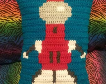 Handmade Tom Servo MST3K Crocheted Pillow (Made to Order)