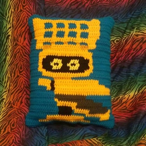 Handmade Crocheted Crow T. Robot MST3K Pillow (Made to Order)