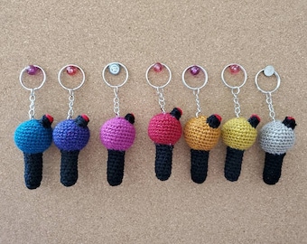 Crocheted Sparkly BTS ARMY lightstick Keychains