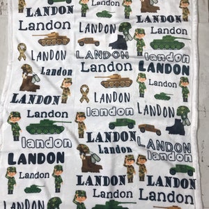 personalized name baby blanket, custom blanket, plush, army, military, camo, baby shower gift, boy