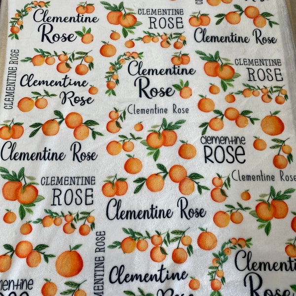 personalized baby blanket, custom, plush, Orange, citrus, fruit, for girl, baby shower gift