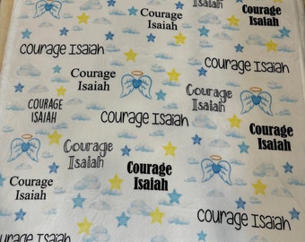 personalized Angel baby blanket, plush, stars, angel, loss gift, gift for grieving