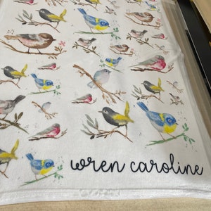 Personalized baby blanket, bird, bird blanket, gift for her, baby shower gift