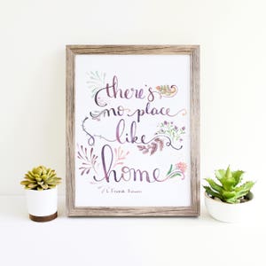 There&#39;s No Place Like Home - Printable PDF Art - Wizard of Oz quote