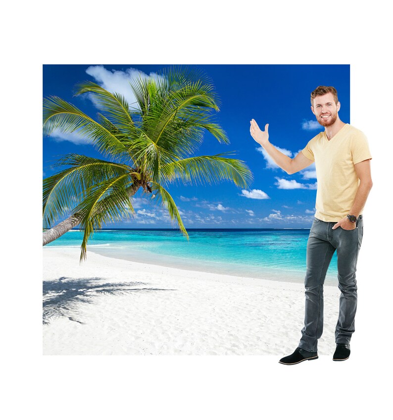 Tropical Beach Cardboard Cutout Backdrop Etsy