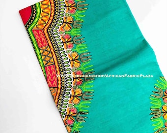 Teal, Red, Yellow Dashiki African Fabric African Print, Ankara, African  Textile,, Kitenge, Cotton Print, SKU # SWP1024/Price Per Yard