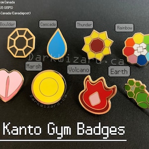 Kanto Gym Badges, Metal Pin, Collection and Cosplay, Anime, Gift for Anime Fan, Premium Quality!