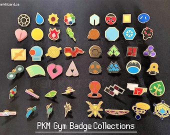 PKM Gym Badges, Metalen Pin, voor Collectie en Cosplay, Anime, Indigo, Kanto, Johto, Hoenn, Sinnoh, Unova, Kalos