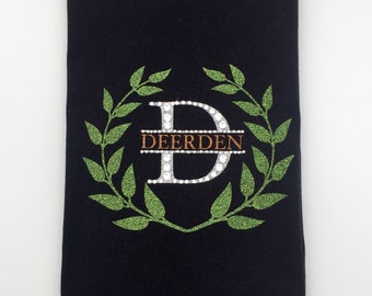 Personalized cotton towel embellished with high quality crystals.Elegant hostess gift for the kitchen or powder room