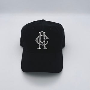Monogrammed hat embellished  with CRYSTALLIZED™ - Swarovski Elements.Monogrammed dad&#39;s hat for mom.Birthday gift for women