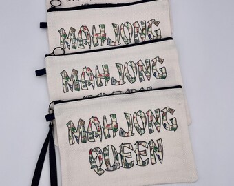 Mahjongg Queen card and cash bag