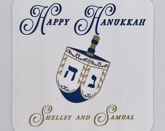 Sophisticated Hanukkah gift tags, Personalized gift cards, Personalized Hanukkah gifts, Tags for party favors