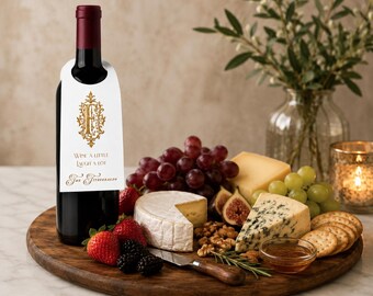 Personalized tags for gifting and wedding wine and water bottles