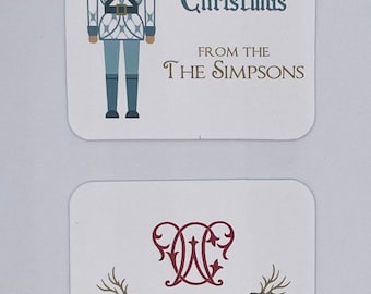 Sophisticated Christmas gift tags, Personalized gift cards, Personalized Xmas gifts, Wedding tags forparty favors or hotel bags