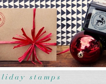 Three Designing Women holiday stampers. Custom stamper.Self-inking stamper.Photo stamper.