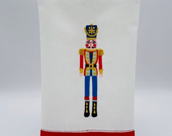 Nutcracker guest towel.Nutcracker linens.Nutcracker decor.Nutcracker hostess gift.Xmas wedding gift.Xmas bridesmaids gift