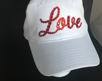 Crystal "Love" Baseball Cap: Valentine's Day Gift