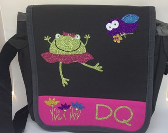 Insulated Messenger style lunch bag, Teacher's insulated bag, Women's lunch bag, Insulated travel container