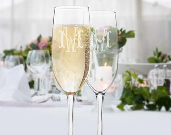 Champagne flute 6oz monogrammed