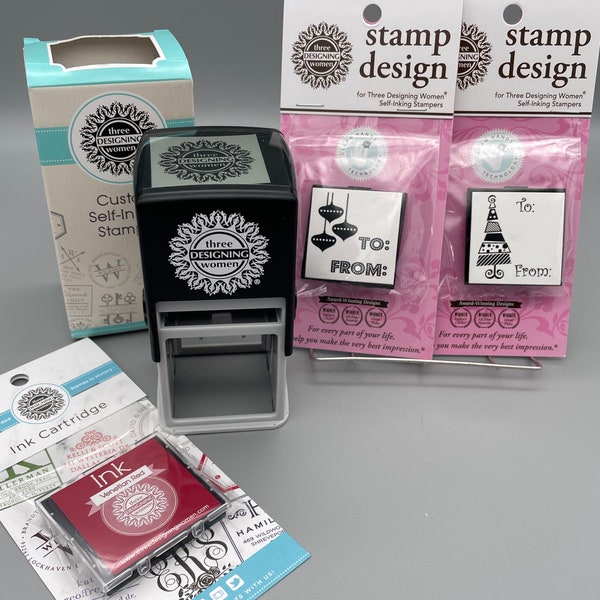 Three Designing Women stampers. Custom stamper.Self-inking stamper.Photo stamper.