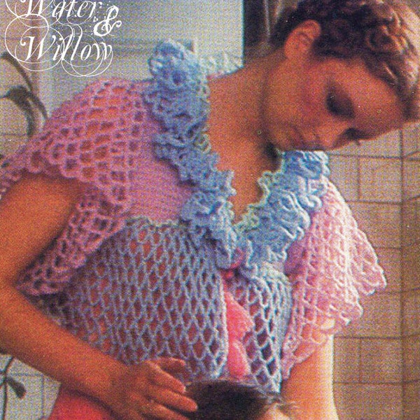 1970s Mother & Daughter Crochet Lacy Ruffled Bedjackets vintage pattern 9 pages DIGITAL Instant Download PDF romantic Victorian style