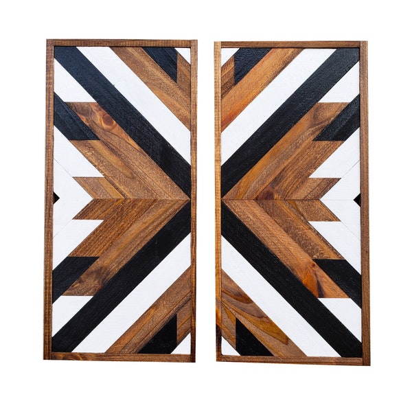 Quin - Geometric Wood Wall Art - Wood Wall Art - Boho Decor - Wood Art - Aztec Wood Art - Wooden Wall Art - Wood Wall Decor - Farmhouse