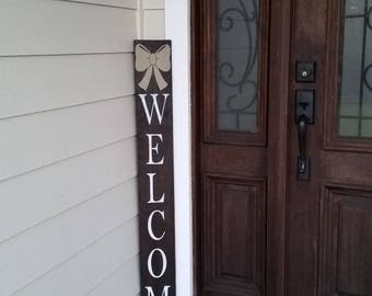 Welcome Wood Sign Welcome Last Name Sign Hanging Welcome Etsy