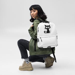 Rucksack mit Einem Coolen Kitty Design, Sehr Bequem.