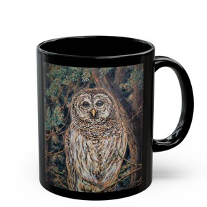Ceramic Mug, Barred Owl Coffee Mug, &#39;Who cooks for you&#39; Call, John McFaul Artwork, Tea Cup, Bird Lover Gift, Nature Mug, Wildlife Mug