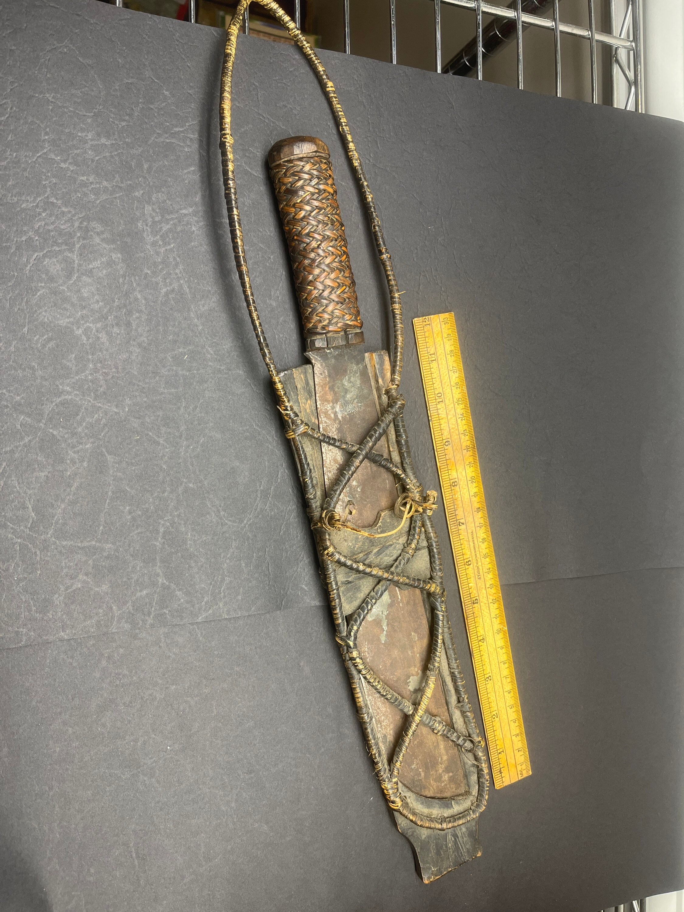 Antique Alaskan Bushwacker Machete Wooden Sheath Wooden Handle Etsy