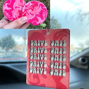 Drive Safe car freshener/ coaster set