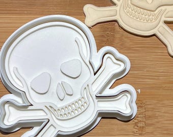 Skull and Cross Bones Cookie Cutter and Stamp,  Fondant Cutter, Clay Cutter