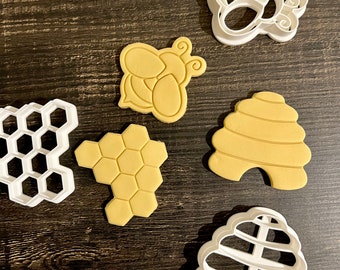 Honeycomb Bee Beehive Cookie Cutters, Fondant Cutters