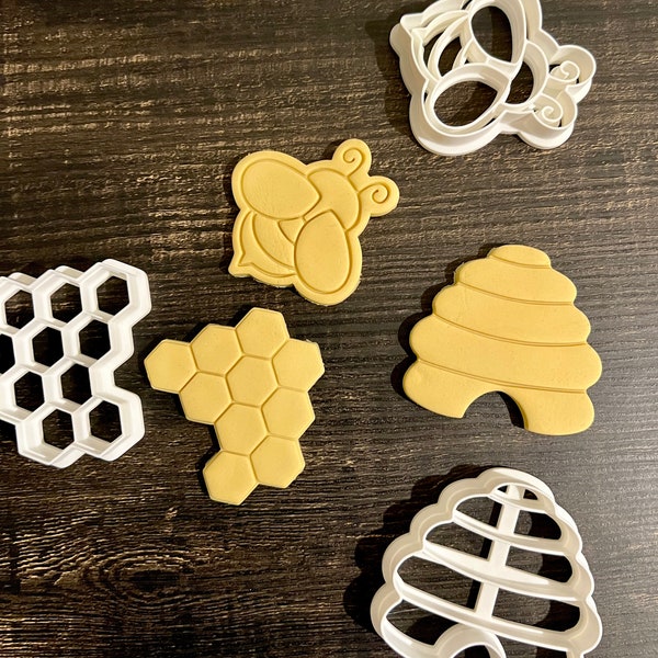 Honeycomb Bee Beehive Cookie Cutters, Fondant Cutters