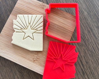 Arizona Flag Cookie Cutter and Stamp, Arizona Fondant Cutter, Clay Cutter