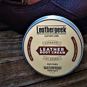 LeatherGeek™ Neutral Leather Boot Cream Genuine Leather Restorers and Waterproof Leather Care for Shoes, Boots, and More Made in USA image 1