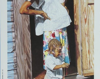 Young Mother - Bahamian art print of original oil painting by Nicole Minnis