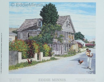 Old House - Bahamian art print of original oil painting by Eddie Minnis