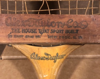 Vintage Alex Taylor Badminton Wood Racquet