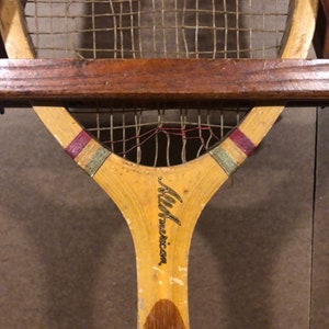 Vintage Wright Ditson All American Heavy Wood Racchetta da tennis Circa 1910 Heavy + Plus Racchetta finita