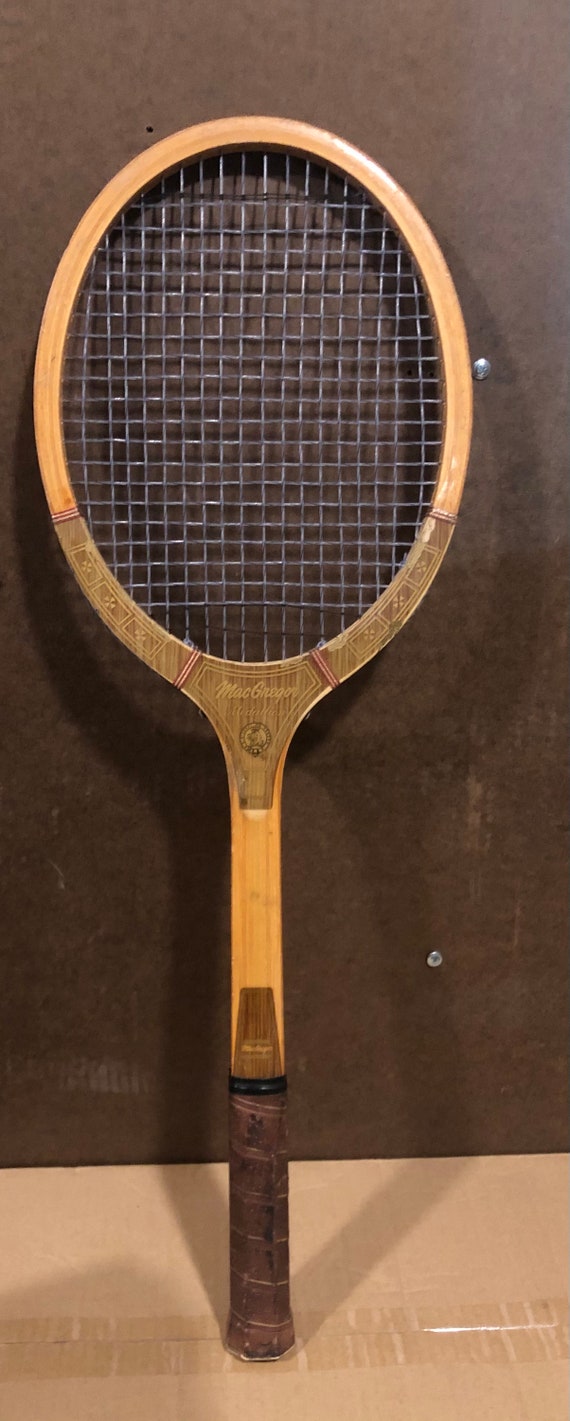 Vintage MacGregor Gold Medallion Wood Tennis Racket | Etsy