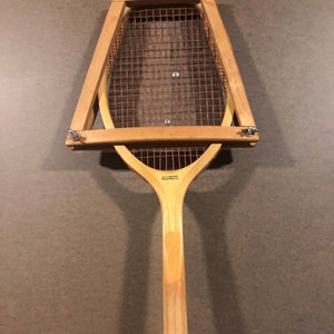 Vintage Alert Wood Tennis Racket  - Beautiful Smooth Wood Racket Press Included
