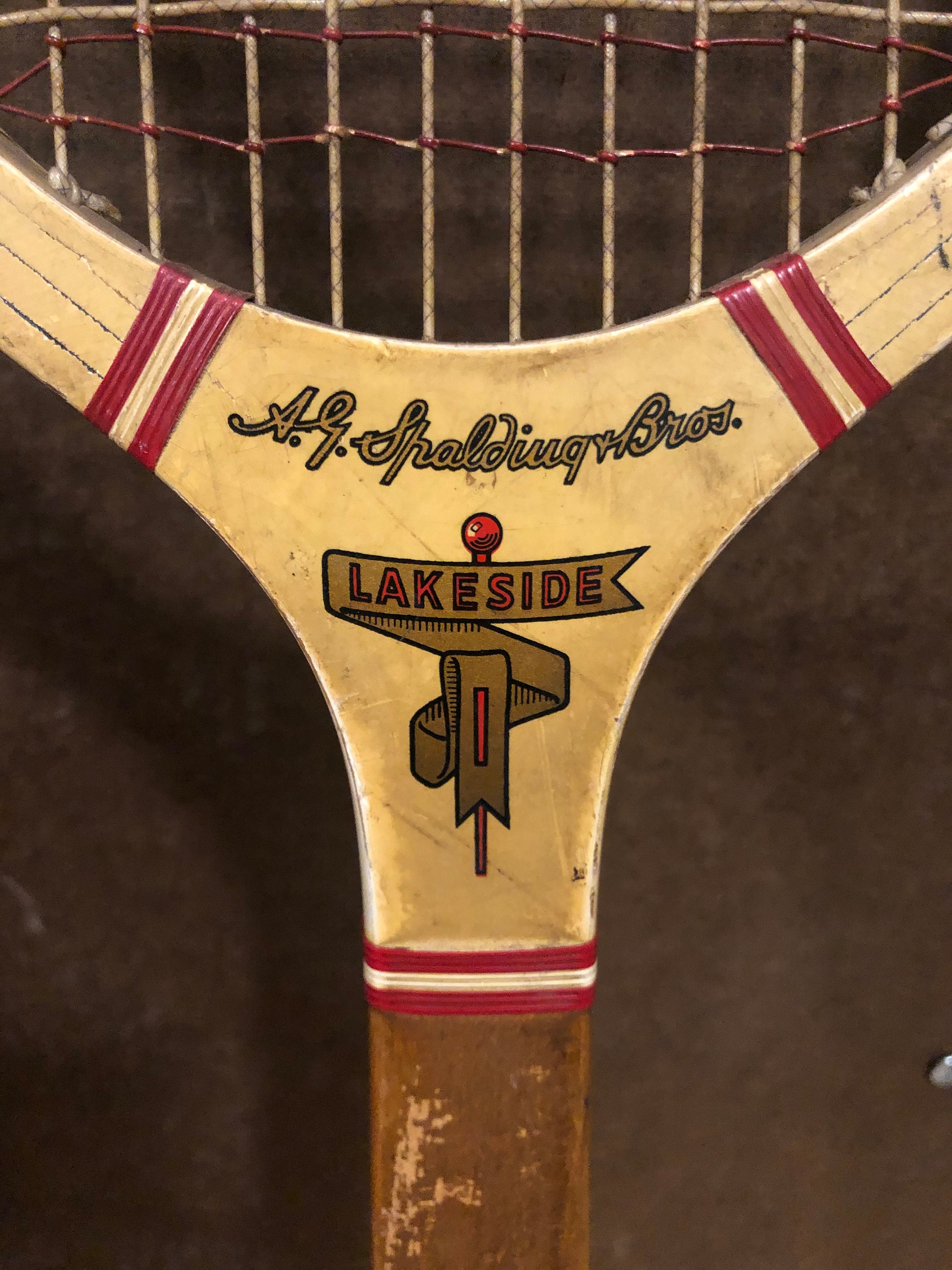 Vintage Tennis Racquet, Spalding Lakeside Wood