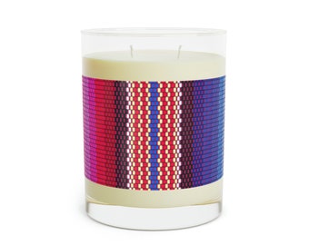 Boho Mexican Blanket Scented Candle - Full Glass, 11oz / Mexico, Aztec, Bohemian Vibe, Boho Candle