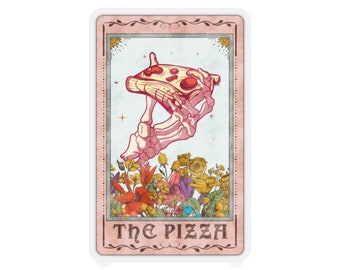 The Pizza Tarot card sticker, funny tarot sticker, gift for bestie, gift for her,