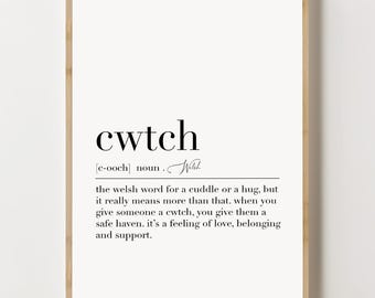 Cwtch Definition Print, Cwtch Poster, Welsh Wall Art, Welsh Print, Cwtch Print, Dictionary Art, Cwtch Sign, Welsh Saying, Nordic Print