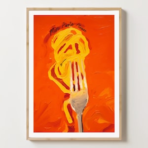 Pasta Kunstdruck, Italienische Küche Wandkunst, Feinschmecker Küche Poster, Lustiges Essen Poster, Spaghetti Wand Kunst, Retro Küche Art