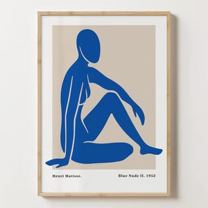 Matisse Exhibition Print, Matisse Poster, Female Body Art, Minimalist Art Decor, Blue Wall Decor, Blue Wall Art, Home Decor Wall Art